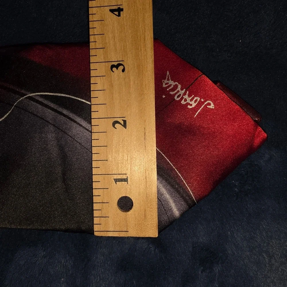 J. Garcia Silk Tie Red Black Abstract Landscape Watercolor Artist Proof No 8 NWT